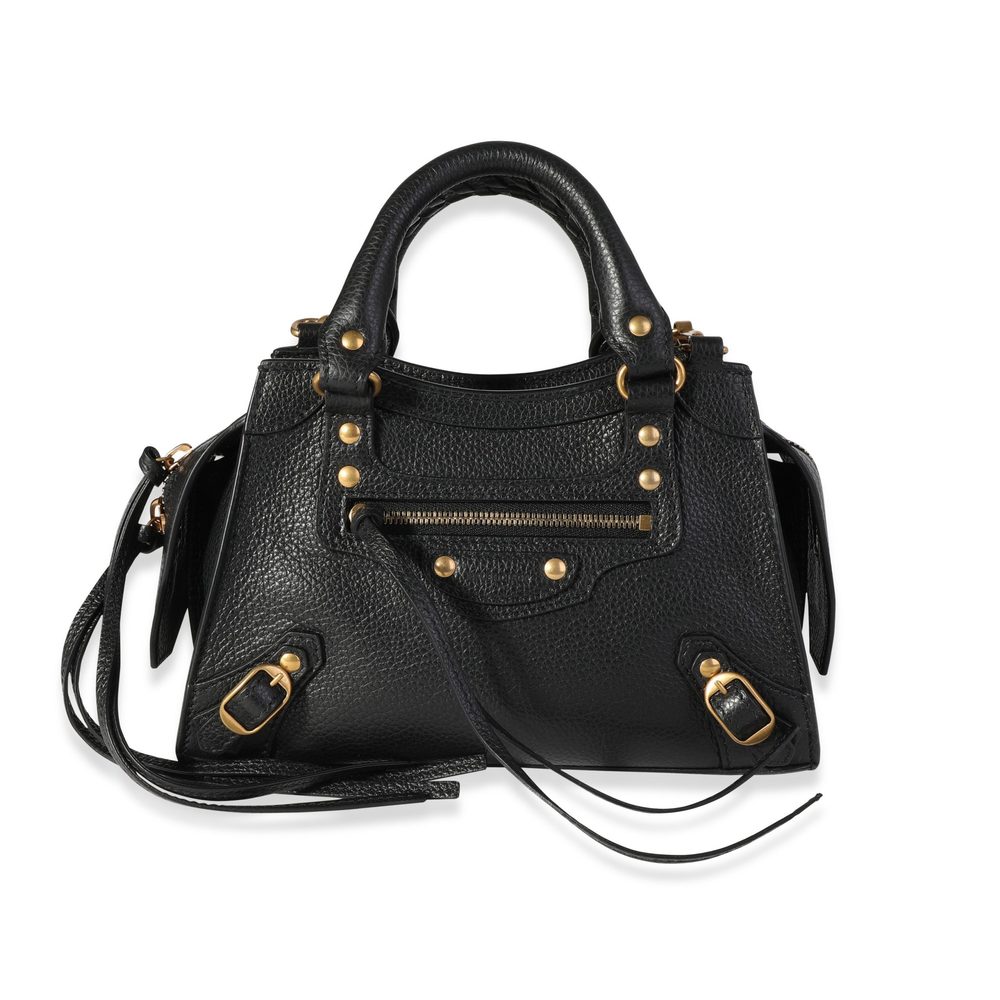 Balenciaga Black Grained Calfskin Neo Classic Nano Bag